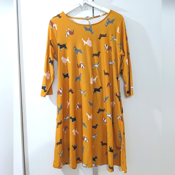 Mustard Yellow Dog Dress - Picture 2 of 3